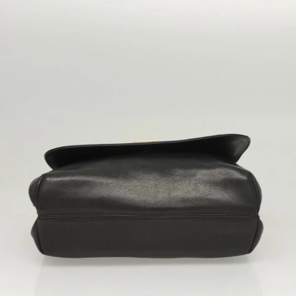 Salvatore Ferragamo Hand Bag Leather Black Gold Auth BD2131 - Picture 7 of 16